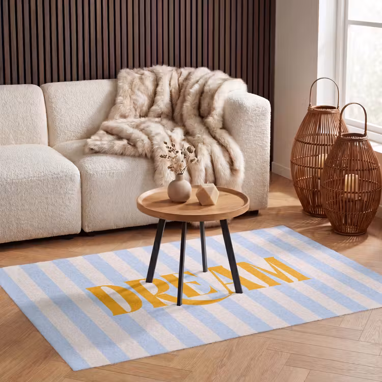Vloerkleed - Oranje - Blauw - Strepen - Dream — 4