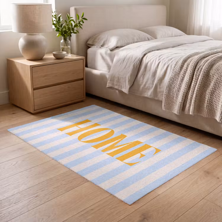 Vloerkleed - Oranje - Blauw - Strepen - Home — 5