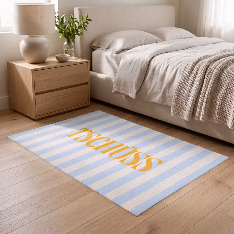 Vloerkleed - Oranje - Blauw - Strepen - Tschüss — 5
