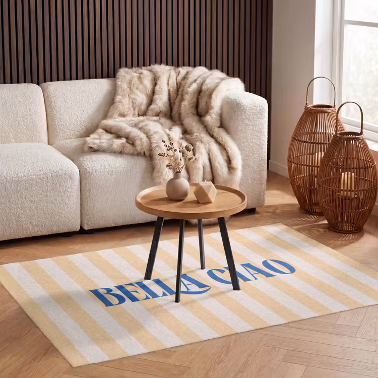 Vloerkleed - Blauw - Geel - Strepen - Bella Ciao — 4
