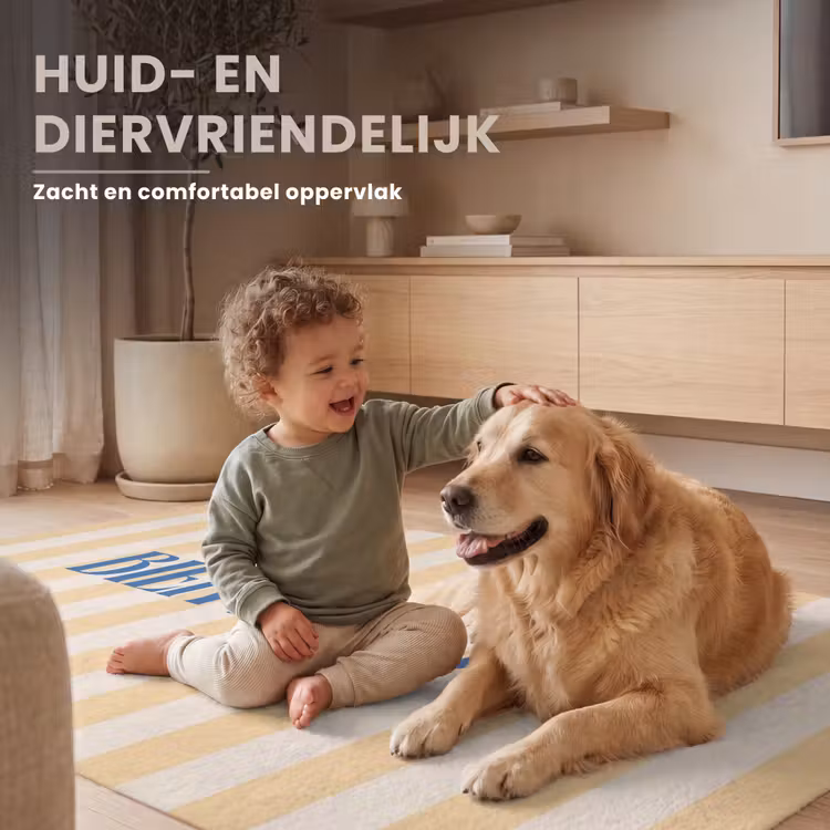 Vloerkleed - Blauw - Geel - Strepen - Bienvenido — 6