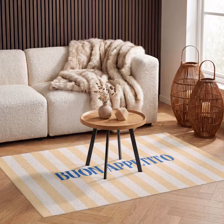 Vloerkleed - Blauw - Geel - Strepen - Buon Appetito — 4
