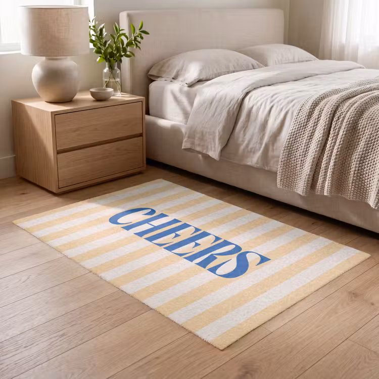 Vloerkleed - Blauw - Geel - Strepen - Cheers — 5