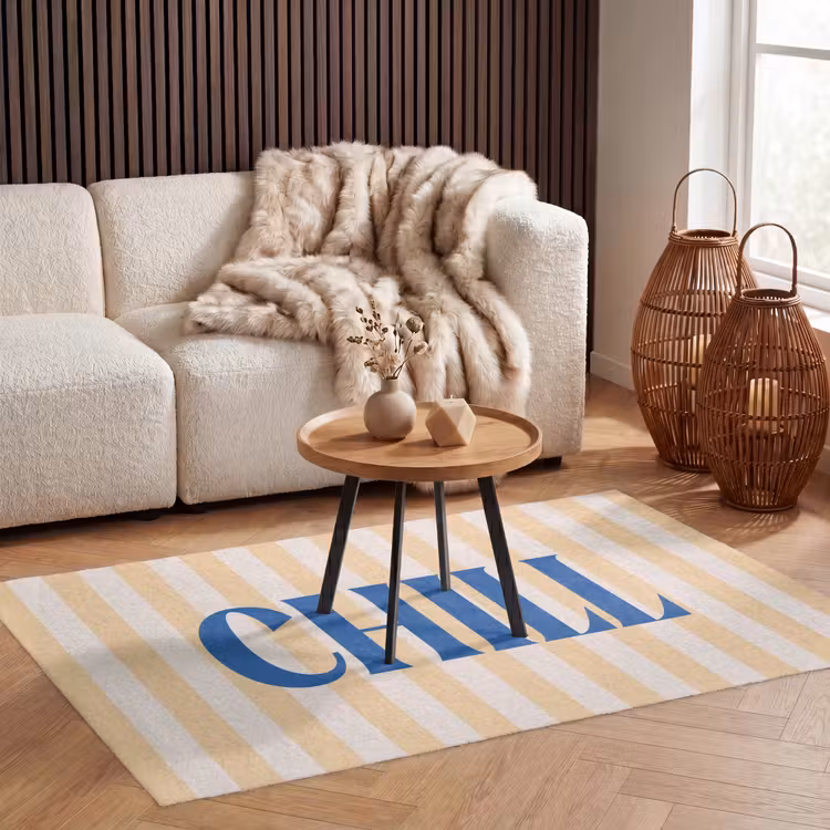 Vloerkleed - Blauw - Geel - Strepen - Chill — 4
