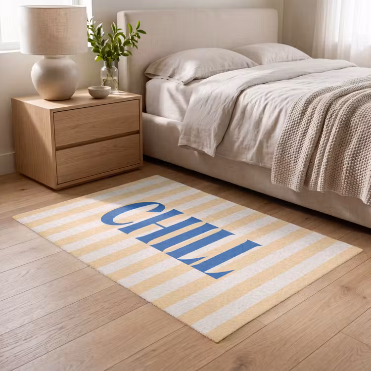 Vloerkleed - Blauw - Geel - Strepen - Chill — 5