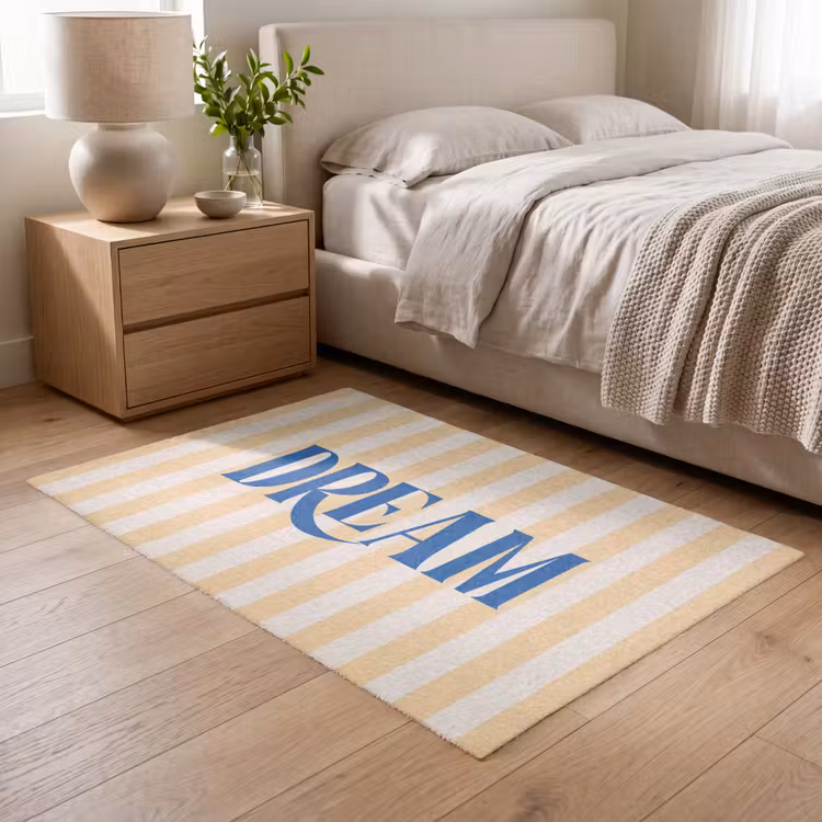 Vloerkleed - Blauw - Geel - Strepen - Dream — 5