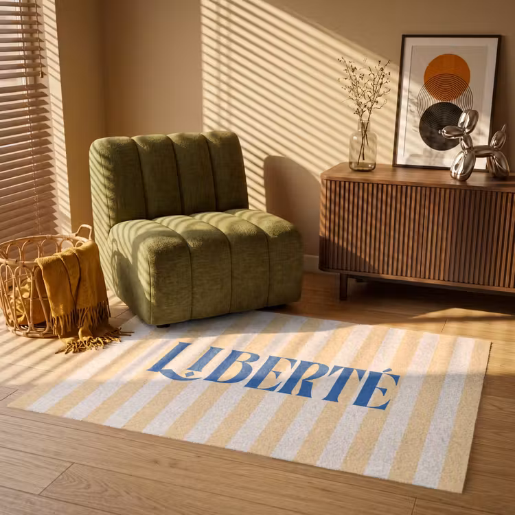 Vloerkleed - Blauw - Geel - Strepen - Liberté — 2