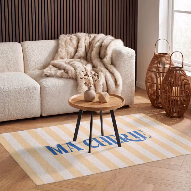Vloerkleed - Blauw - Geel - Strepen - Ma Cherie — 4