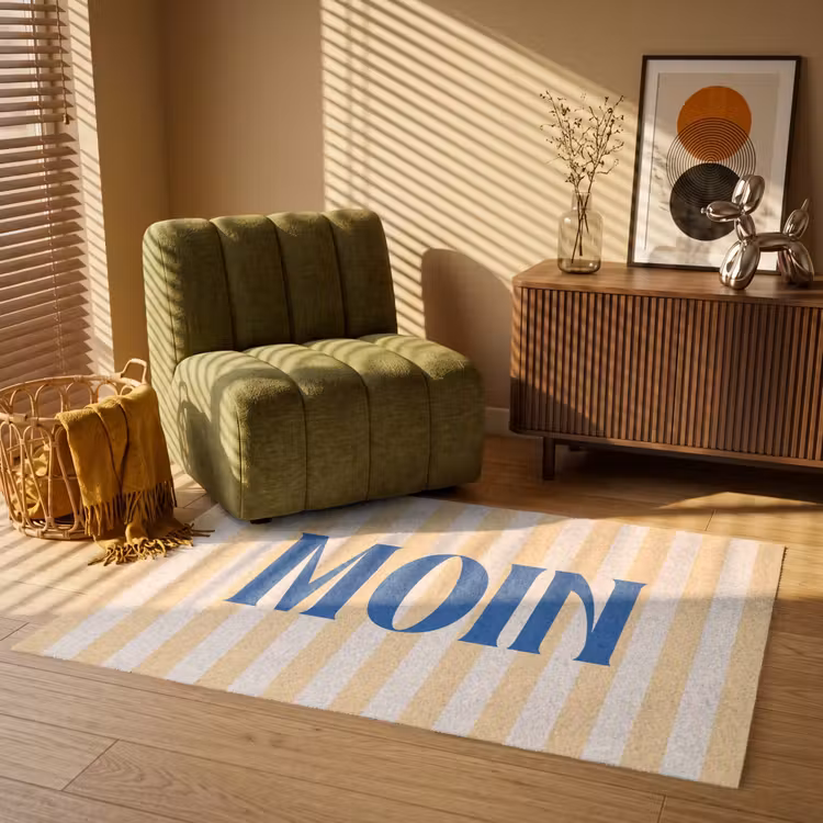 Vloerkleed - Blauw - Geel - Strepen - Moin — 2