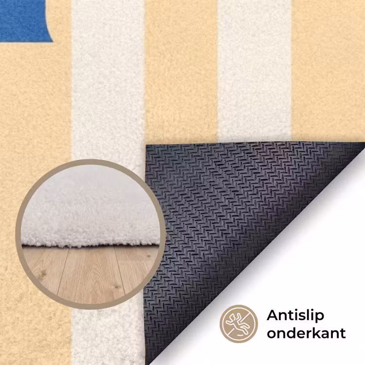 Vloerkleed - Blauw - Geel - Strepen - Moin — 3