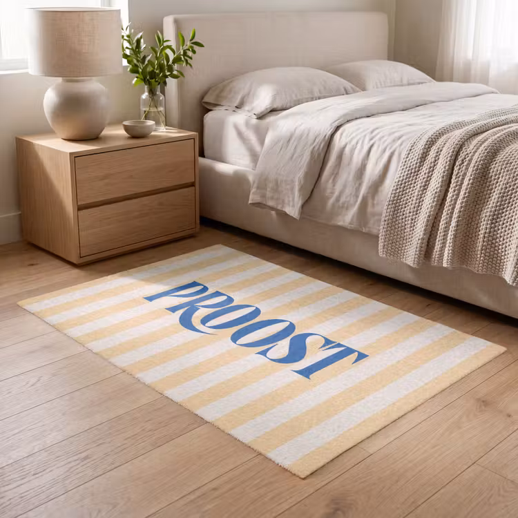 Vloerkleed - Blauw - Geel - Strepen - Proost — 5