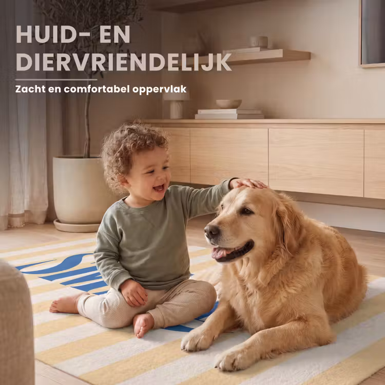 Vloerkleed - Blauw - Geel - Strepen - Smile — 6
