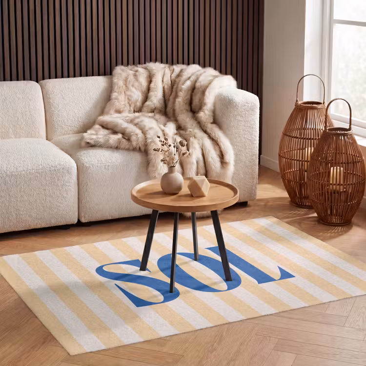 Vloerkleed - Blauw - Geel - Strepen - Sol — 4