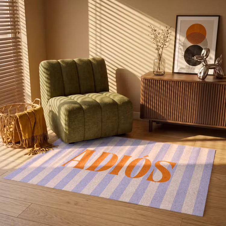Vloerkleed - Lila - Oranje - Strepen - Adiós — 2