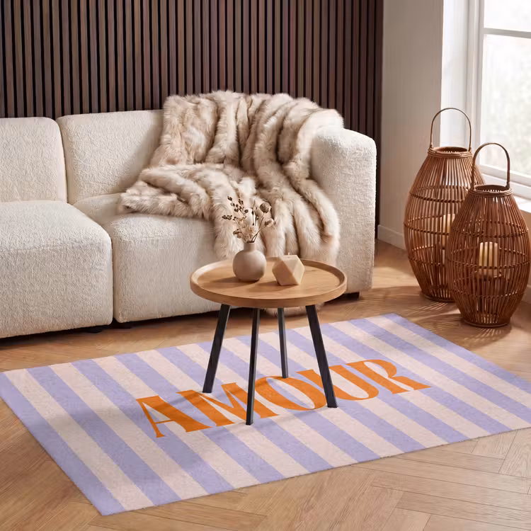 Vloerkleed - Lila - Oranje - Strepen - Amour — 4