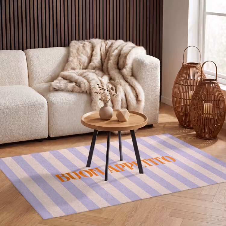 Vloerkleed - Lila - Oranje - Strepen - Buon Appetito — 4