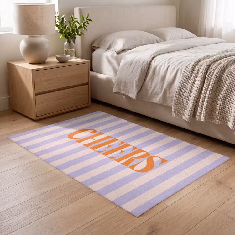 Vloerkleed - Lila - Oranje - Strepen - Cheers — 5