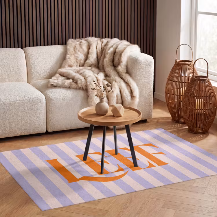 Vloerkleed - Lila - Oranje - Strepen - Leef — 4