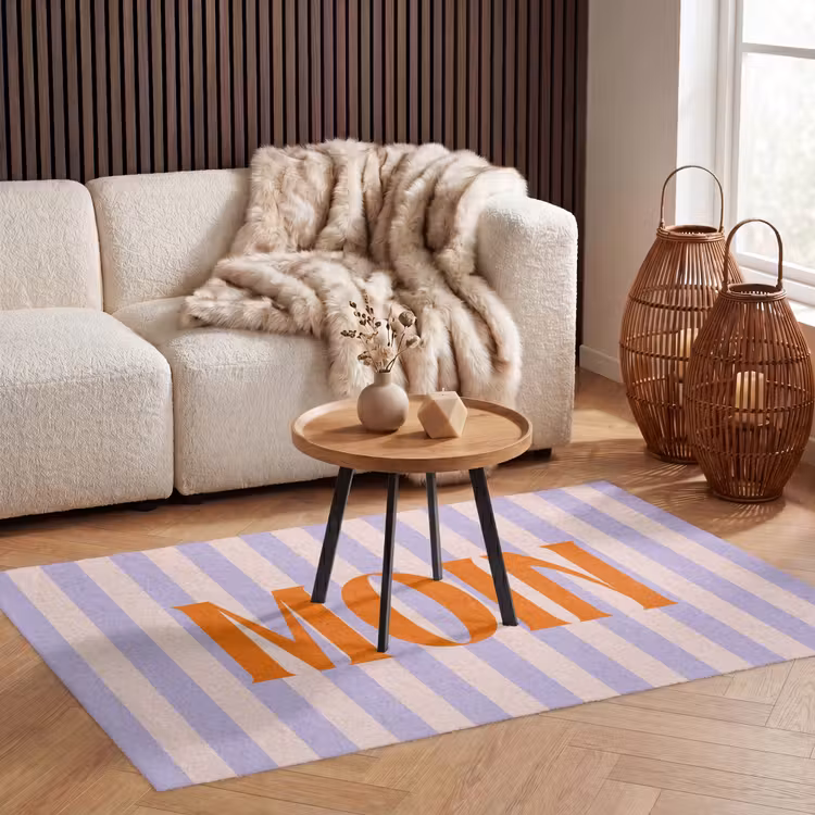 Vloerkleed - Lila - Oranje - Strepen - Moin — 4