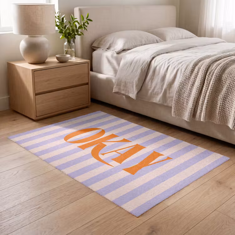 Vloerkleed - Lila - Oranje - Strepen - Okay — 5