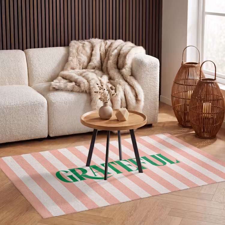 Vloerkleed - Zachtroze - Groen - Strepen - Grateful — 4