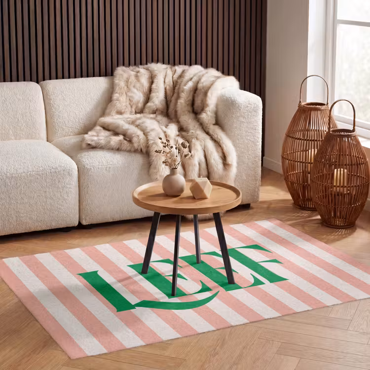 Vloerkleed - Zachtroze - Groen - Strepen - Leef — 4