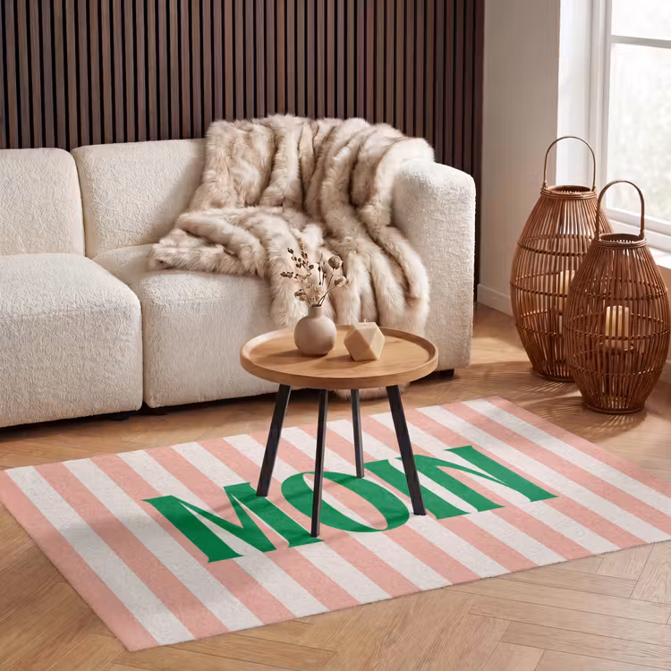 Vloerkleed - Zachtroze - Groen - Strepen - Moin — 4