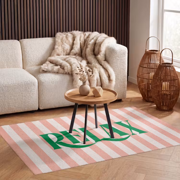 Vloerkleed - Zachtroze - Groen - Strepen - Relax — 4