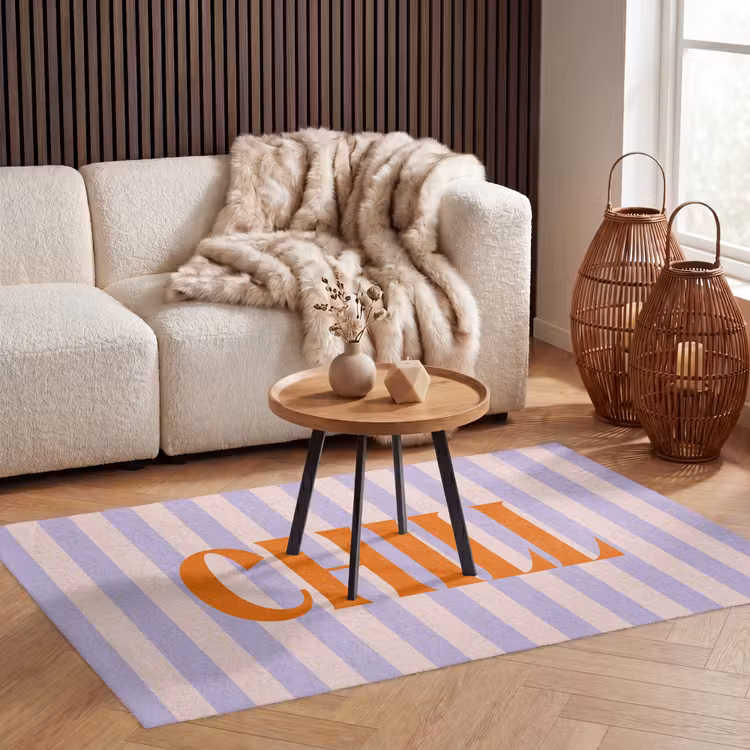 Vloerkleed - Lila - Oranje - Strepen - Chill — 4