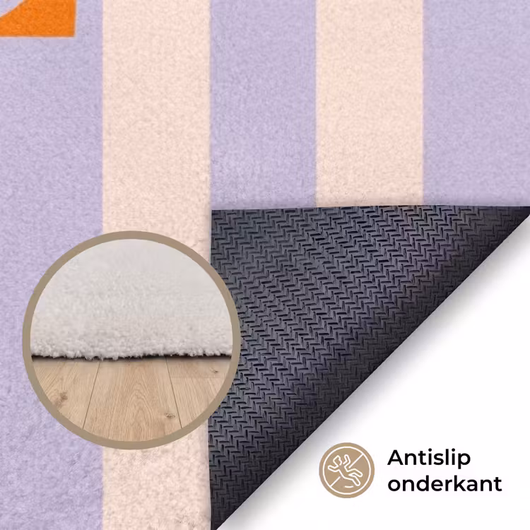 Vloerkleed - Lila - Oranje - Strepen - Home — 3