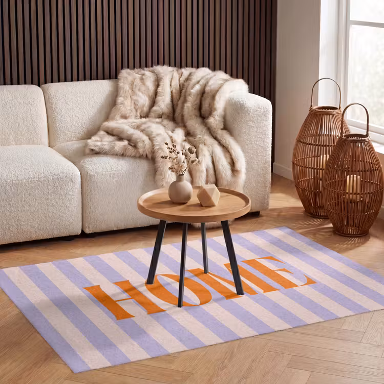 Vloerkleed - Lila - Oranje - Strepen - Home — 4