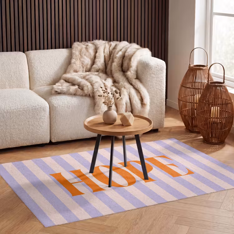 Vloerkleed - Lila - Oranje - Strepen - Hope — 4