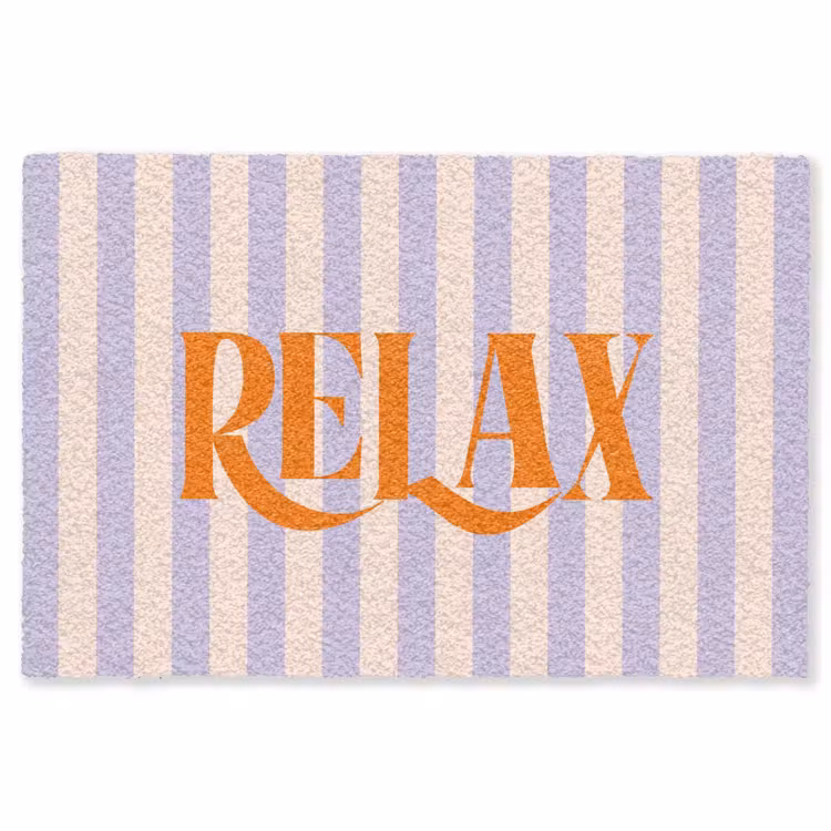 Vloerkleed - Lila - Oranje - Strepen - Relax — 1