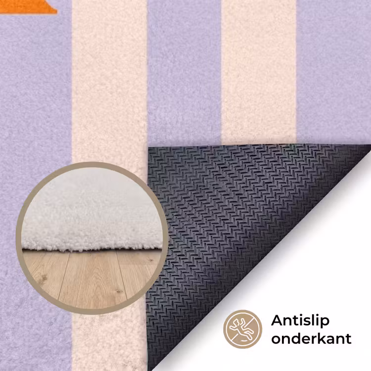 Vloerkleed - Lila - Oranje - Strepen - Relax — 3