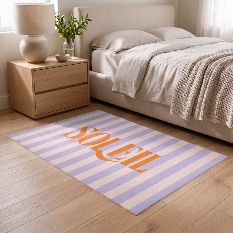 Vloerkleed - Lila - Oranje - Strepen - Soleil — 5
