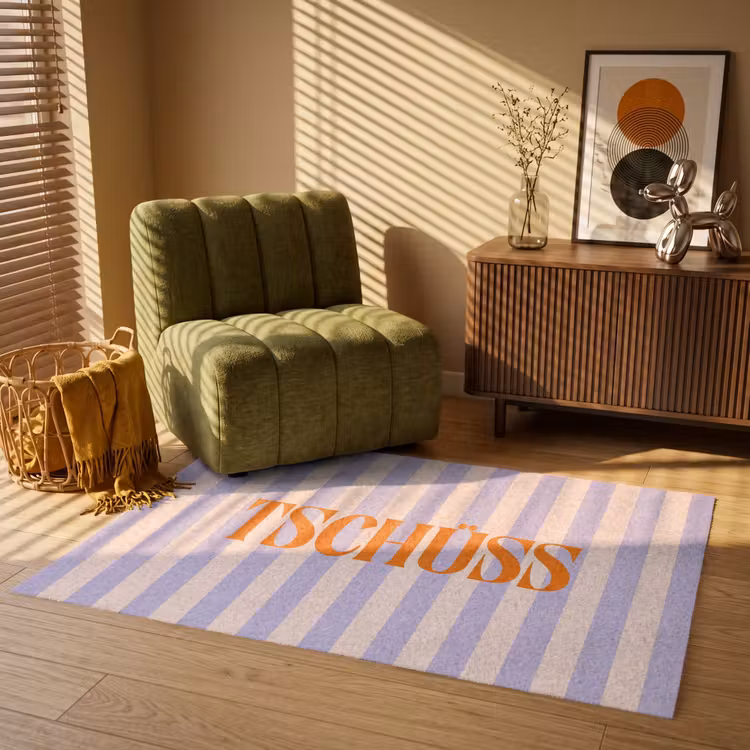 Vloerkleed - Lila - Oranje - Strepen - Tschüss — 2