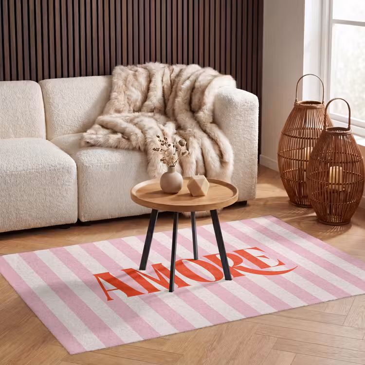 Vloerkleed - Zachtroze - Rood - Strepen - Amore — 4