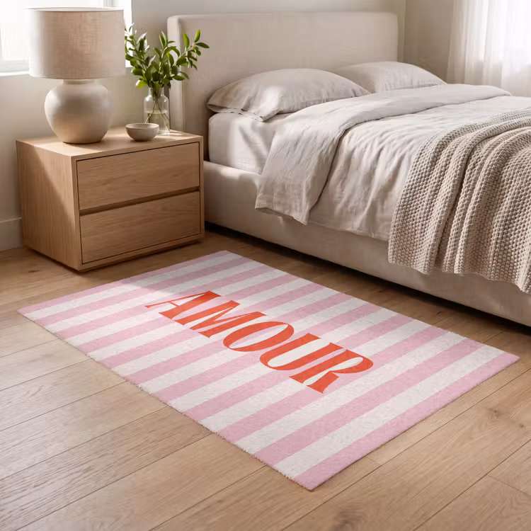 Vloerkleed - Zachtroze - Rood - Strepen - Amour — 5
