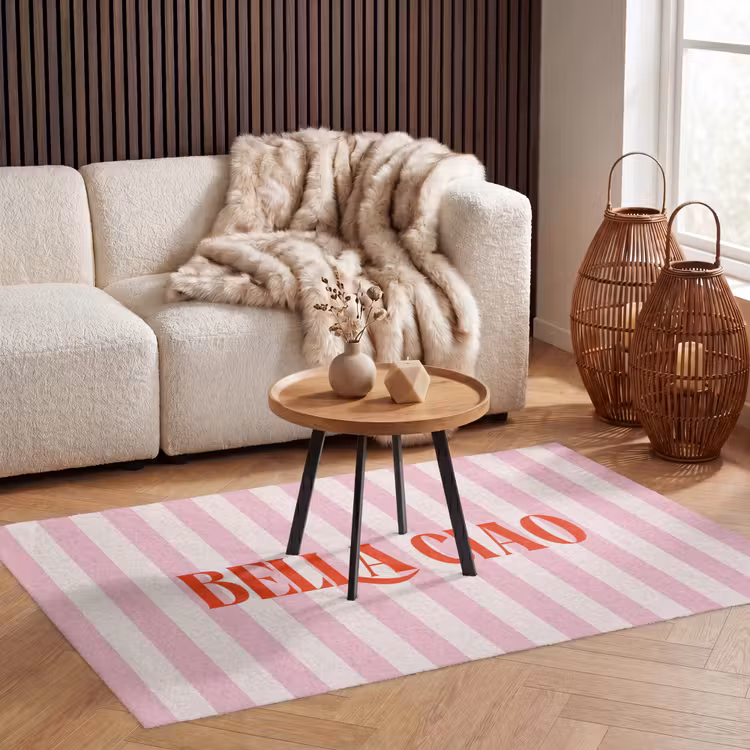 Vloerkleed - Zachtroze - Rood - Strepen - Bella Ciao — 4