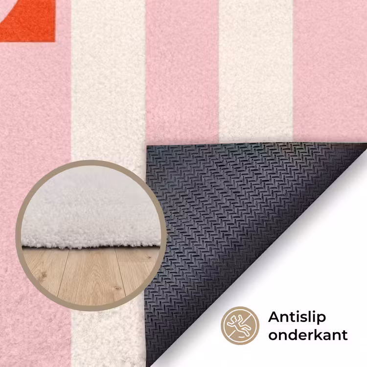 Vloerkleed - Zachtroze - Rood - Strepen - Chill — 3