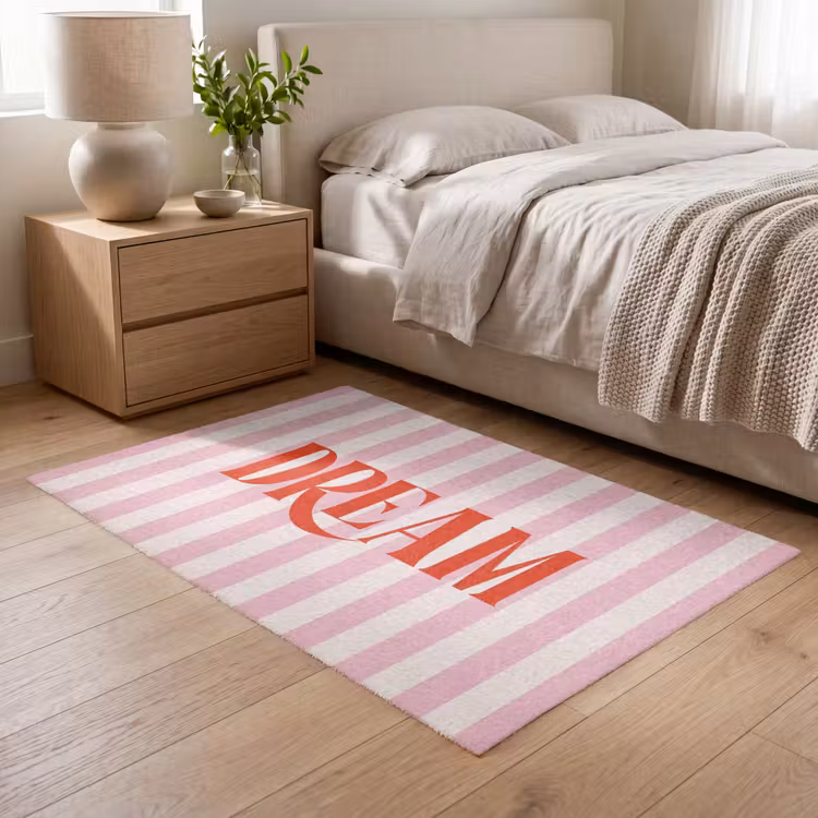 Vloerkleed - Zachtroze - Rood - Strepen - Dream — 5