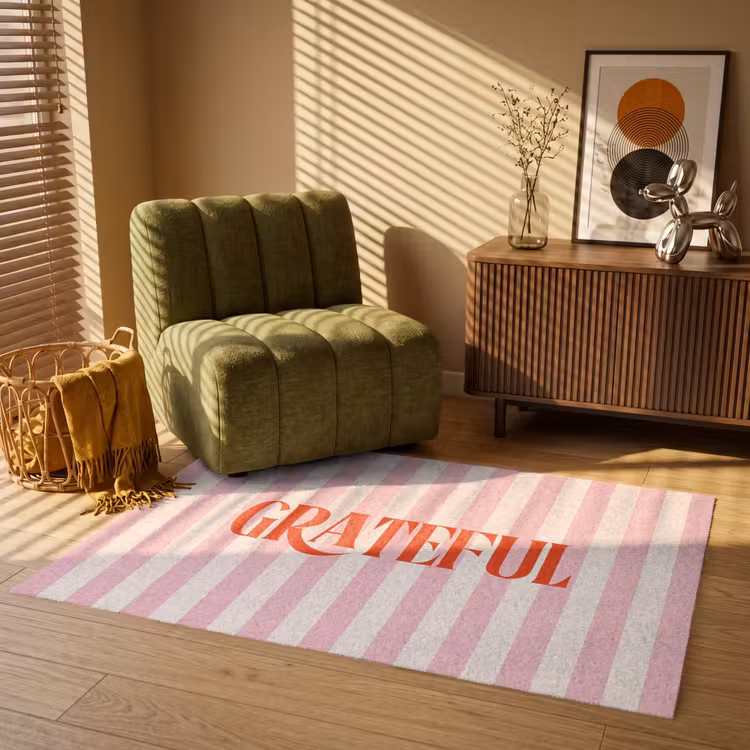 Vloerkleed - Zachtroze - Rood - Strepen - Grateful — 2