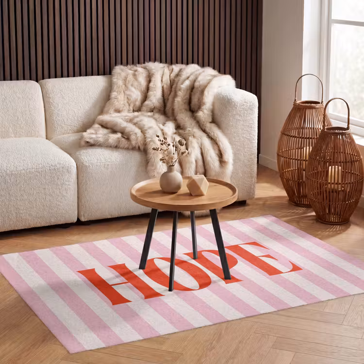 Vloerkleed - Zachtroze - Rood - Strepen - Hope — 4