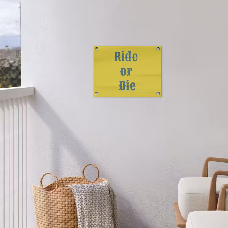 Tuinposter - Ride or die - Geel - Blauw — 3