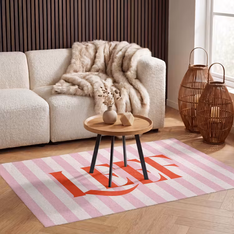 Vloerkleed - Zachtroze - Rood - Strepen - Leef — 4