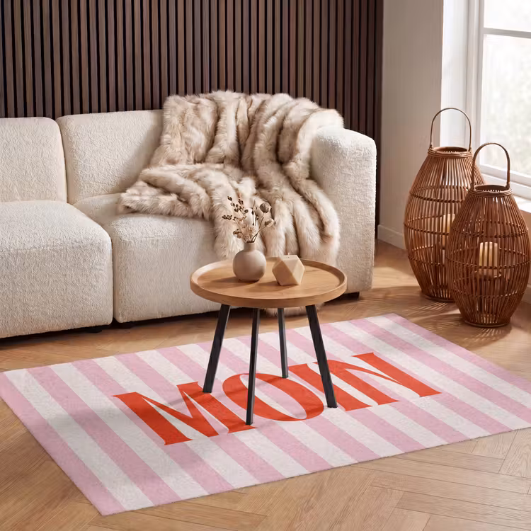 Vloerkleed - Zachtroze - Rood - Strepen - Moin — 4