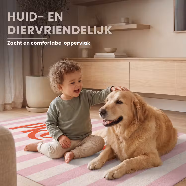 Vloerkleed - Zachtroze - Rood - Strepen - Proost — 6