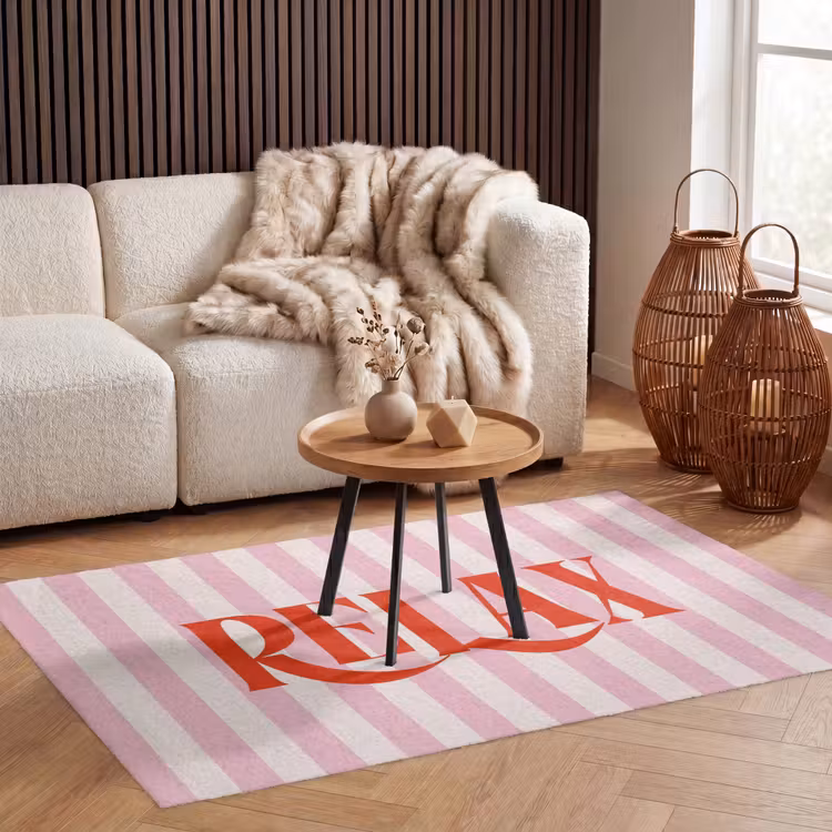 Vloerkleed - Zachtroze - Rood - Strepen - Relax — 4