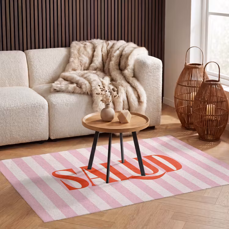 Vloerkleed - Zachtroze - Rood - Strepen - Salud — 4
