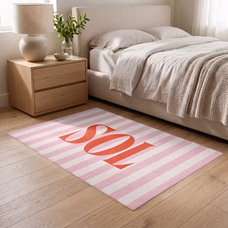 Vloerkleed - Zachtroze - Rood - Strepen - Sol — 5